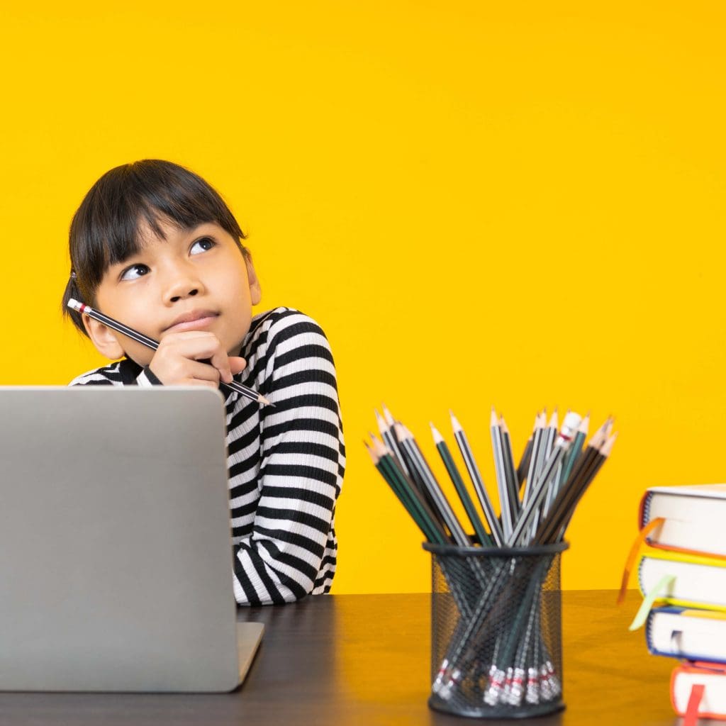 vecteezy asian kid sitting and thinking with laptop and table on 18741039 476